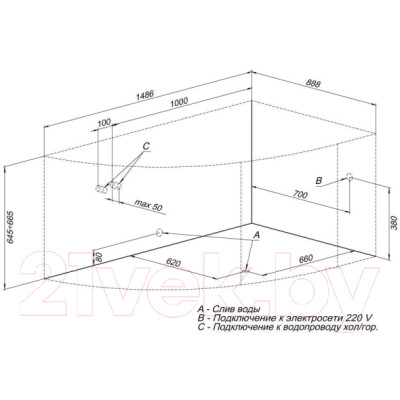 Ванна акриловая Aquanet Graciosa 150x90 L