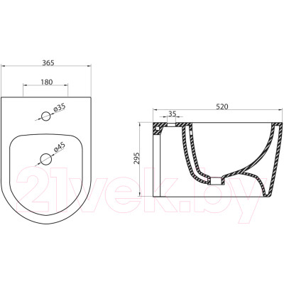 Биде подвесное BelBagno BB105BH