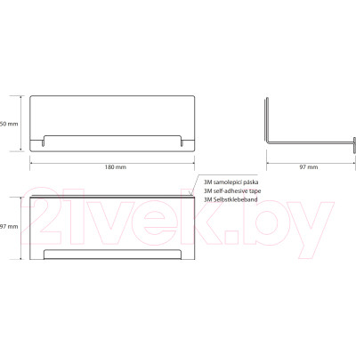 Полка для ванной Bemeta Niva 101102365