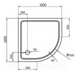 Душевой поддон Cezares TRAY-M-R-100-550-35-W