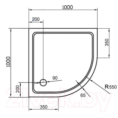 Душевой поддон Cezares TRAY-M-R-100-550-35-W