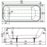 Ванна чугунная Wotte Старт 170х75 / БП-э000001104