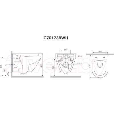 Унитаз подвесной AM.PM Spirit C701738WH + C707858WH