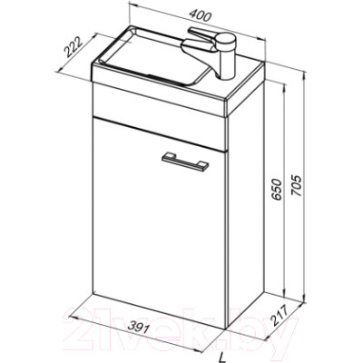 Тумба под умывальник Aquanet Нота 40 L Moduo / 246954