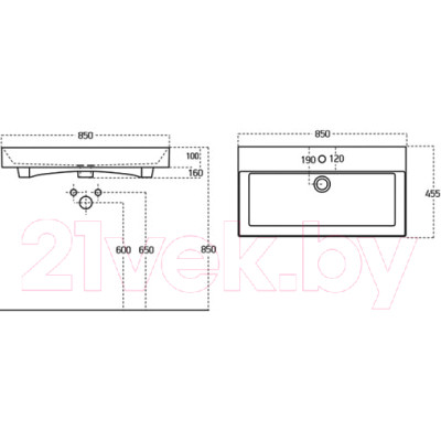 Умывальник Sanovit Slim Synergy 17085