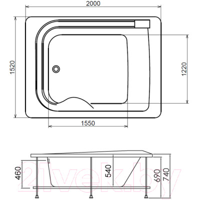 Ванна акриловая Gemy G9265 K