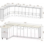 Кухонный гарнитур Кортекс-мебель Корнелия Экстра 1.5x2.6м