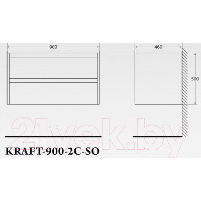 Тумба под умывальник BelBagno Kraft-900-2C-SO-RT