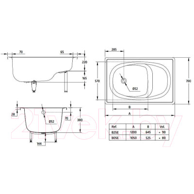 Ванна стальная BLB Europa 120x70 / B2SE22001