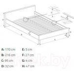 Двуспальная кровать Halmar Merida 160x200