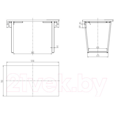 Обеденный стол Millwood Лофт Уэльс Л 120x70x75