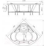 Ванна акриловая Vannesa Сандра 149x149 / 2-01-0-0-1-221