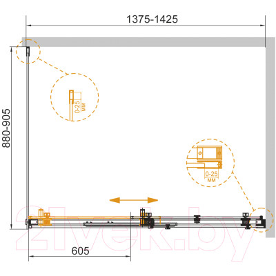 Душевой уголок Cezares STYLUS-SOFT-AH-1-140/90-C-Cr