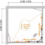 Душевой уголок Cezares MOLVENO-A-22-100+30-C-Cr-IV