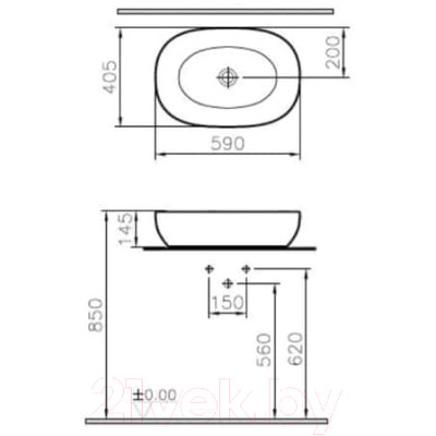 Умывальник VitrA Outlin 60 / 5995B483-0016