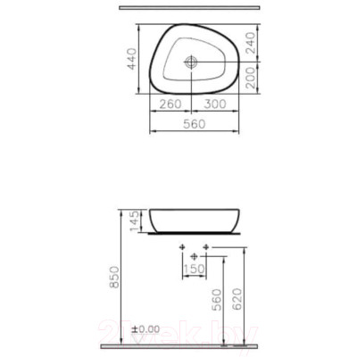 Умывальник VitrA Outlin 55 / 5991B483-0016