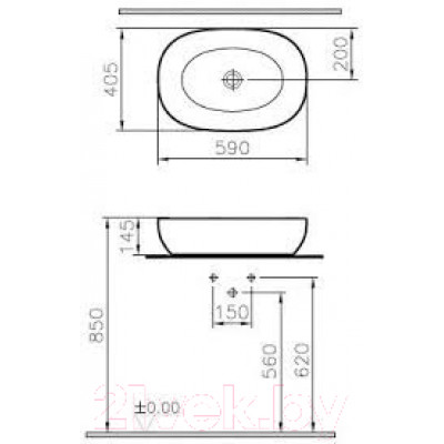 Умывальник VitrA Outlin 60 / 5995B420-0016