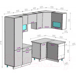 Кухонный гарнитур ВерсоМебель Эко-5 1.2x2.6 правая