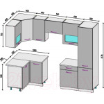 Кухонный гарнитур ВерсоМебель Эко-5 1.2x2.6 левая