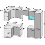 Кухонный гарнитур ВерсоМебель Эко-5 1.3x2.7 левая