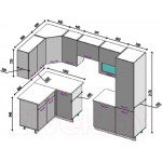 Кухонный гарнитур ВерсоМебель Эко-5 1.4x2.6 левая