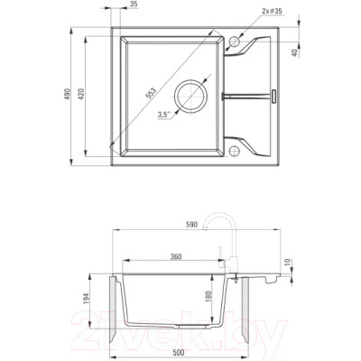 Мойка кухонная Deante Andante ZQN N11A