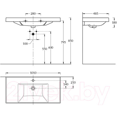 Умывальник Kerama Marazzi Cubo CU.wb.100