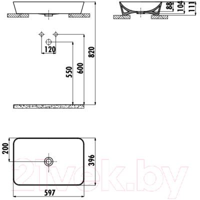 Умывальник Creavit Ultra 60 UL060-00CB00E-0000