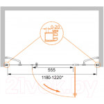 Душевая дверь Cezares ELENA-W-B-13-30+60/30-P-Cr-R 120x195