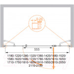 Душевая дверь Cezares ELENA-W-B-13-30+60/60-P-Cr-R 150x195