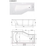 Ванна акриловая 1Марка Convey 150x75 L