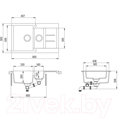 Мойка кухонная Aquasanita SQT151AW