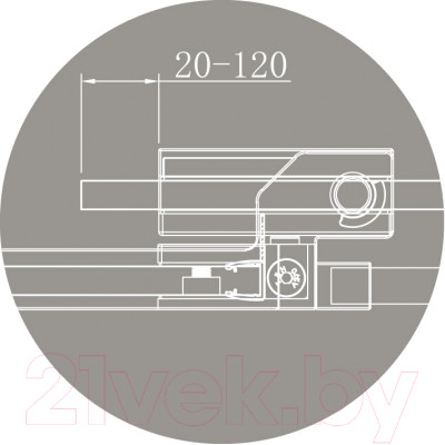 Душевая дверь Cezares SLIDER-B-1-80/90-GRIGIO-Cr