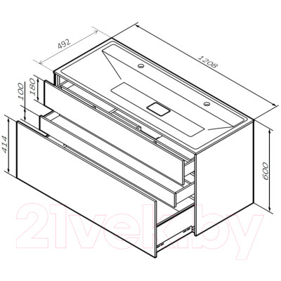 Тумба под умывальник AM.PM Inspire V2.0 M50AFHX1203GM