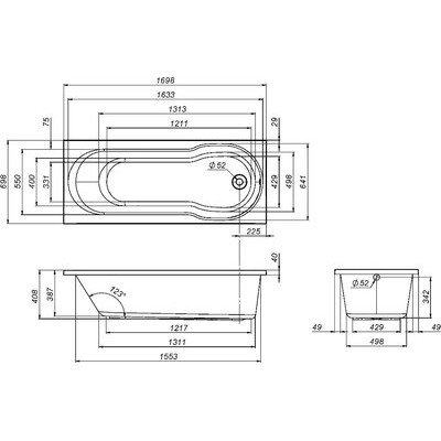 Ванна акриловая AM.PM X-Joy W88A-170-070W-A