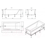 Ванна акриловая Roca Easy 170x75 / ZRU9302899 + ZRU9302900 + ZRU9302901