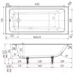 Ванна чугунная Wotte Line 160х70 / БП-э0000д1466