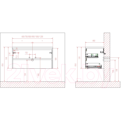 Тумба под умывальник BelBagno KRAFT-700-2C-SO-PP