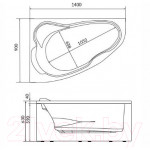 Ванна акриловая 1Марка Lil 140x90 R