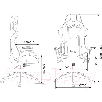 Кресло геймерское Бюрократ Zombie Viking 5 Aero Black Edition