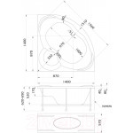 Ванна акриловая 1Марка Trapani 140x140