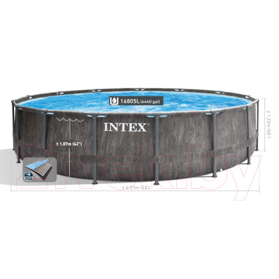 Каркасный бассейн Intex Greywood Prism Frame Premuim / 26742NP