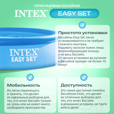 Надувной бассейн Intex Easy Set / 28106NP