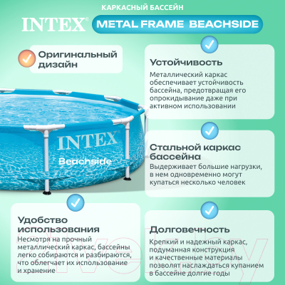 Каркасный бассейн Intex Metal Frame Beachside 28206