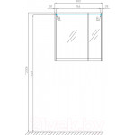 Шкаф с зеркалом для ванной Акватон Нортон 80