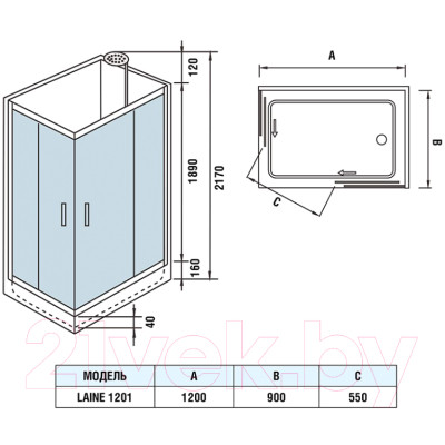 Душевая кабина WeltWasser WW500 Laine 1201