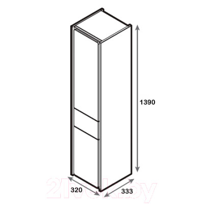 Шкаф-полупенал для ванной Roca Ronda / ZRU9303005