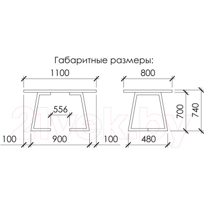 Обеденный стол Buro7 Уиллис Классика 110x80x74