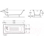 Ванна чугунная Roca Continental 150x70 / 721291300R