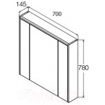 Шкаф с зеркалом для ванной Roca Ronda 70 / ZRU9302969